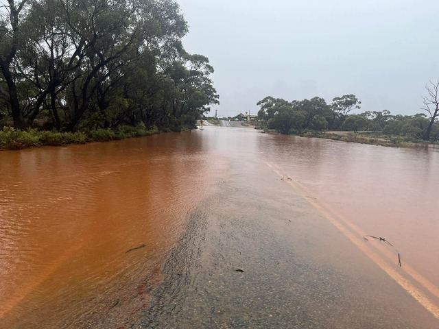 Flash flooding, roads damaged